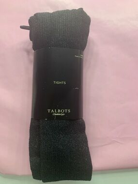 Talbots Black Opaque Hosiery. Size  L.